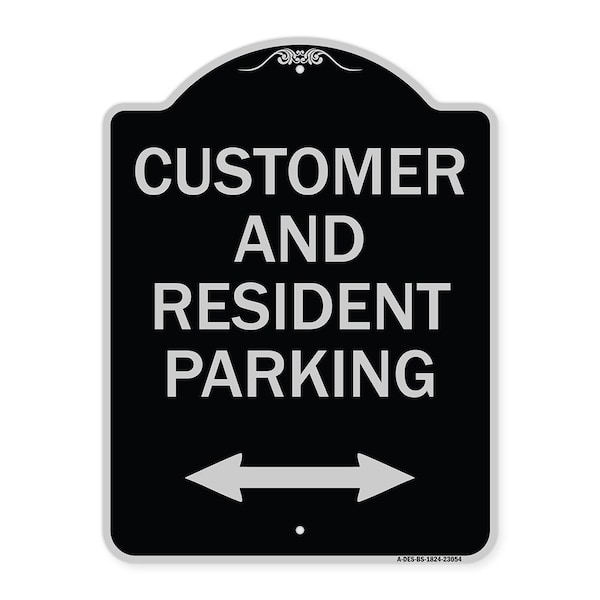 Reserved Parking Customer and Visitor Parking Heavy-Gauge Aluminum Sign, 24" x 18", BS-1824-23054